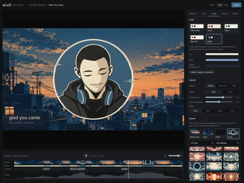 skixO · Music Video Visualiser